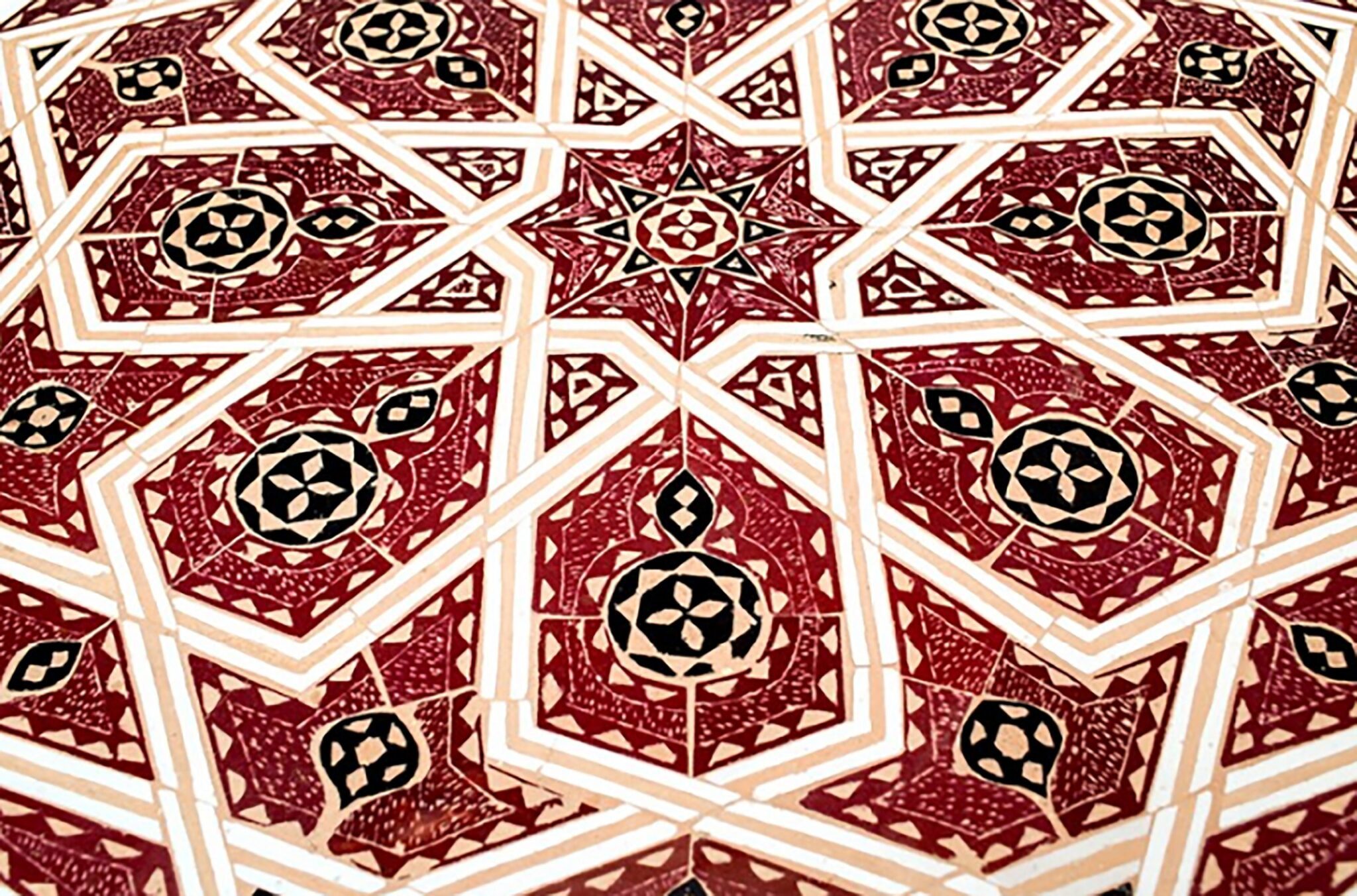 Personalized Round Red Mosaic Dinning Coffee Table For Outdoor and Indoor 4