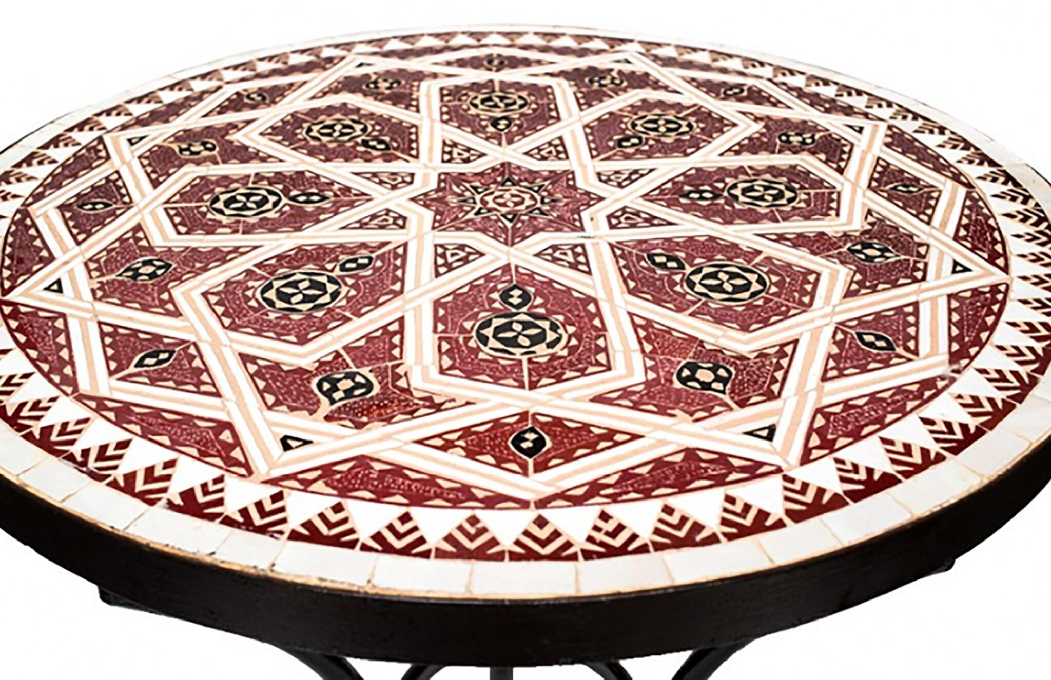 Personalized Round Red Mosaic Dinning Coffee Table For Outdoor and Indoor 3