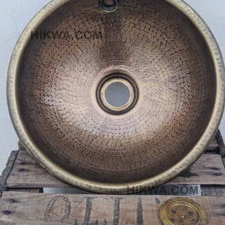 Unlacquered Handmade Brass Bathroom Sink With Customizable Sizes