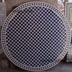 Personalized Handmade Blue and White Mosaic Rustic Coffee Table For Outdoor