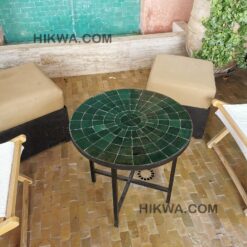 CUSTOMIZABLE Emerald Green Mosaic Table - Mosaic Table Art - Mid Century Mosaic Table