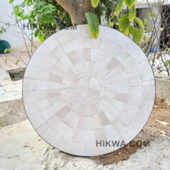 Natural White Zellige Color Table TOP - Mid Century Modern Table Top - Outdoor Zellije Table