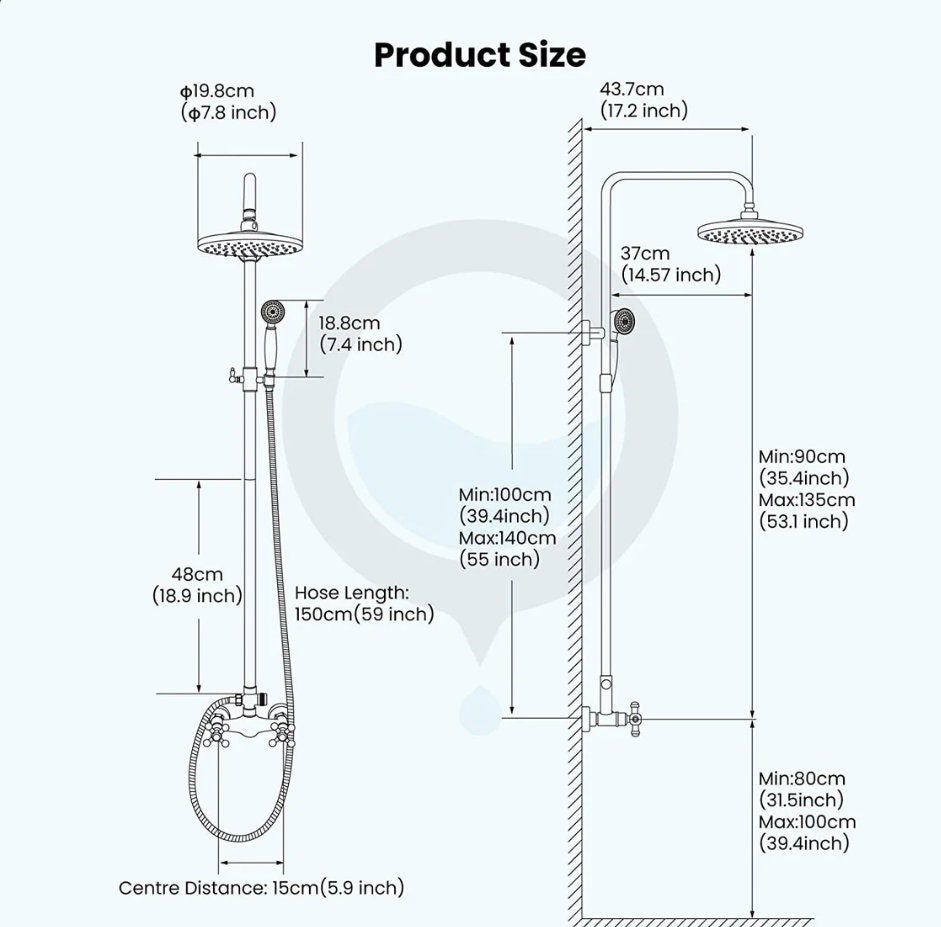 Antique Style Brass Shower Faucets Set Wall Mount Antique Brass Shower Kit Dual Knobs Mixer Tap Handheld Spray Bathtub Kit 6
