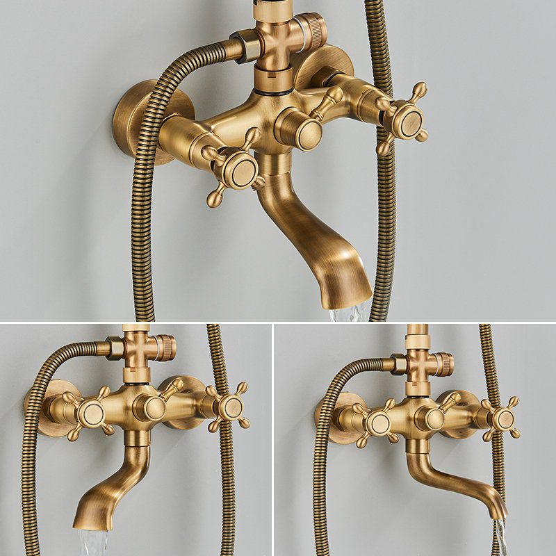 Outdoor - Indoor Bathroom Shower System Antique Wall Hanging Shower Set Faucet Hand Shower And Shelf Bathroom Shower Mixer Shower Bracket 4