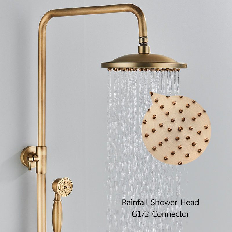 Outdoor - Indoor Bathroom Shower System Antique Wall Hanging Shower Set Faucet Hand Shower And Shelf Bathroom Shower Mixer Shower Bracket 2