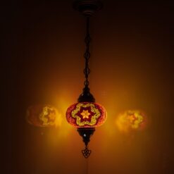 Turkish Mosaic Hanging Chandelier Pendant Lamp- Handmade Ceiling Hanging Colorful Moroccan Light Fixtures for Bedroom Home Lighting Decors