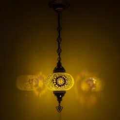 Turkish Mosaic Hanging Chandelier Pendant Lamp- Handmade Ceiling Hanging Colorful Moroccan Light Fixtures for Bedroom Home Lighting Decors