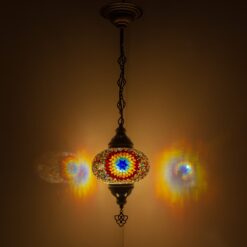 Turkish Mosaic Hanging Chandelier Pendant Lamp- Handmade Ceiling Hanging Colorful Moroccan Light Fixtures for Bedroom Home Lighting Decors