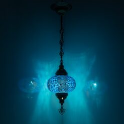 Turkish Mosaic Hanging Chandelier Pendant Lamp- Handmade Ceiling Hanging Colorful Moroccan Light Fixtures for Bedroom Home Lighting Decors