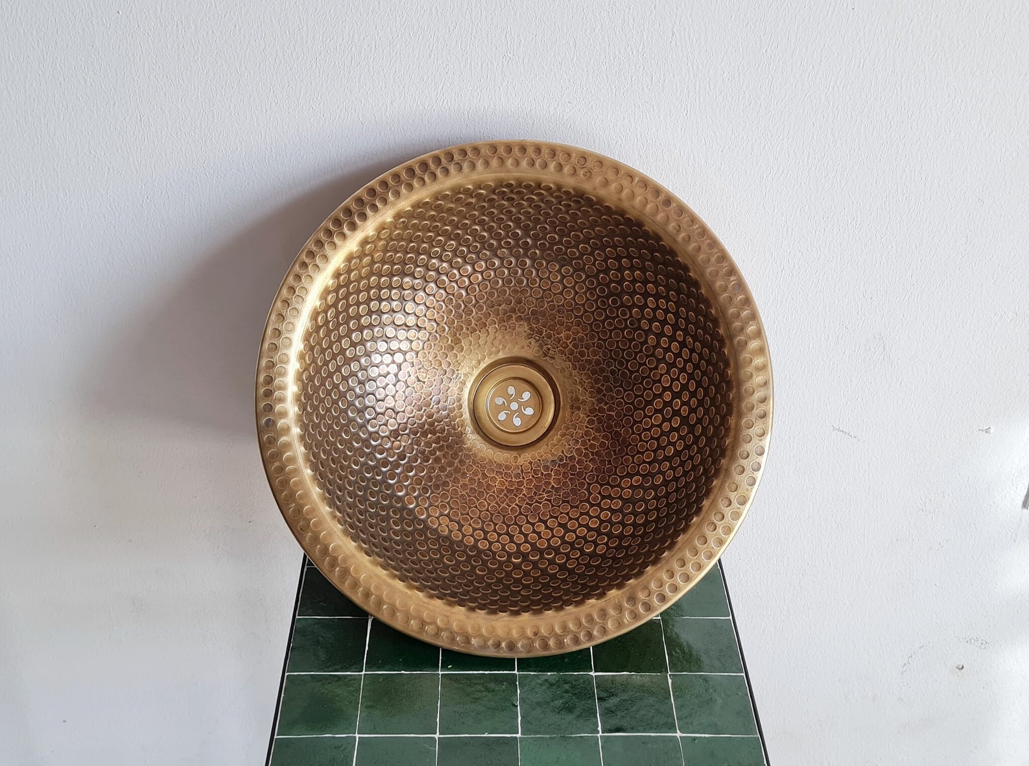 Mid Century Modern Hammered Brass Bathroom Sink - Custom Bathroom Sink & Brushed Brass Aged Finish - Vessel Bathroom Sink - Bathroom Basin 3