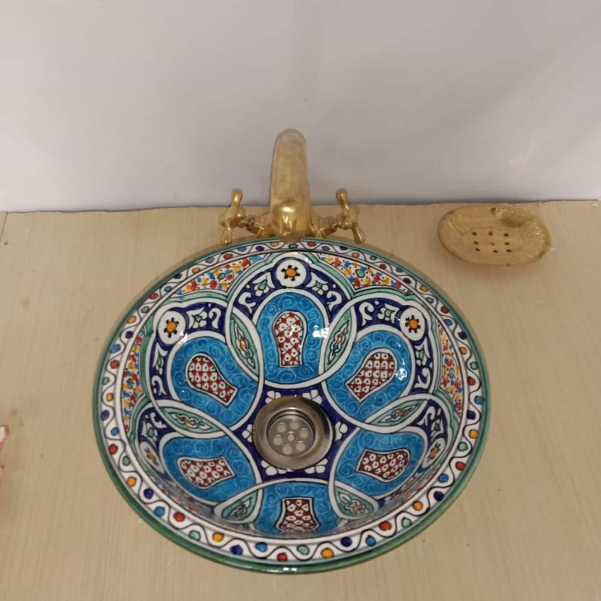 Artisan-Crafted Moroccan Ceramic Sink: Elevate Your Search with Handmade 1