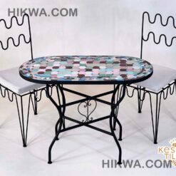 COLORFUL MOSAIC TABLE - Custom Made Oval Table, Moroccan Traditional Multicolored Made To Order Design, Patio Table For Home Furniture
