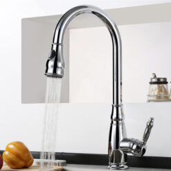 Brass Single Handle Pull Out Kitchen Faucet Multi-Function Sprayer Head 360 Degree Swivel Kitchen Sink Faucet