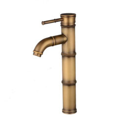 Bathroom Basin Faucet Antique Brass Bamboo Shape Faucet Bronze Finish Sink Faucet Single Handle Hot and Cold Water Mixer Tap