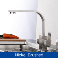 Dual Handle Kitchen Faucet With Dual Spray 360 Degree Rotated Brass Kitchen Faucet Drinking Water Purifier Filter System