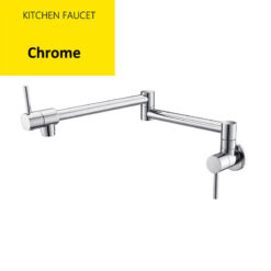 Brass Wall Mounted Kitchen Faucet | Cold Water Folding Kitchen Faucet | Single Lever Rotate Kitchen Sink Faucet 7 Colors