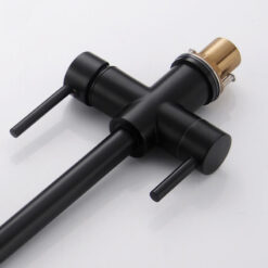 Contemporary Kitchen Sink Faucet | Dual Handle Brass Kitchen Faucets with Drinking Water Function | Deck-Mounted Kitchen Mixer In 3 Colors