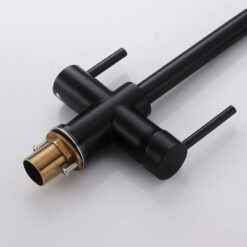 Contemporary Kitchen Sink Faucet | Dual Handle Brass Kitchen Faucets with Drinking Water Function | Deck-Mounted Kitchen Mixer In 3 Colors