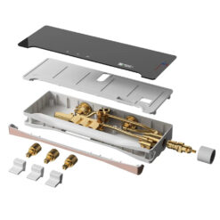 Brass Thermostatic Shower System with Overhead Rainfall & Handheld Spray Water-Saving Multi-Function Spa Bath Fixture