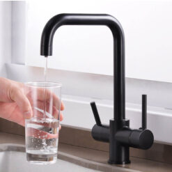 Contemporary Kitchen Sink Faucet | Dual Handle Brass Kitchen Faucets with Drinking Water Function | Deck-Mounted Kitchen Mixer In 3 Colors