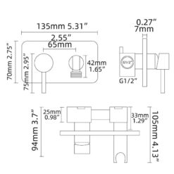 Brass Bidet Sprayer Set Hot and Cold Water Toilet Sprayer Kit Hand Held Bidet Sprayer Diaper Sprayer Shattaf