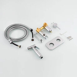 Brass Bidet Sprayer Set Hot and Cold Water Toilet Sprayer Kit Hand Held Bidet Sprayer Diaper Sprayer Shattaf