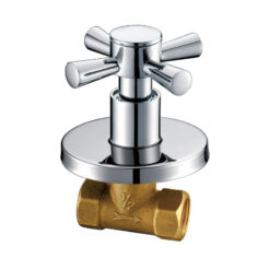 Brass Concealed Shut Off Valve | Modern Cross Handle Water Stopcock | Home Plumbing Commercial G1/2 Concealed Valve