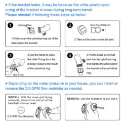 3 Function High Pressure Handheld Shower Head | Chrome Shower Head with Hose and Adjustable Bracket | Massage Spa Plastic Handheld Shower Head