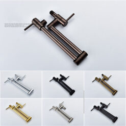 Brass Wall Mounted Kitchen Faucet | Cold Water Folding Kitchen Faucet | Single Lever Rotate Kitchen Sink Faucet 7 Colors