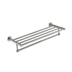 Bathroom Towel Bar | Wall Mounted Stainless Steel Single Towel Bar | Round Style Towel bar Holder Brush Nickel Finished