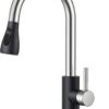 FORIOUS Kitchen Faucets with Pull Down Sprayer, High Arc Single Handle Classic Stainless Steel Sink Faucet 1 or 3 Hole, Suitable for Farmhouse Camper Laundry Rv Bar, Black Brushed