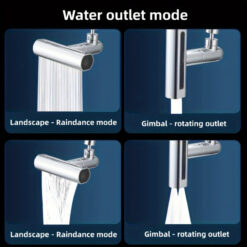 4 Modes Waterfall Kitchen Faucets Sprayer Head Anti Splash Adapter 720 Degree Swivel Rotating Fly Rain Faucet Extender