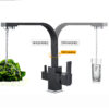 Dual Handle Kitchen Faucet With Dual Spray 360 Degree Rotated Brass Kitchen Faucet Drinking Water Purifier Filter System