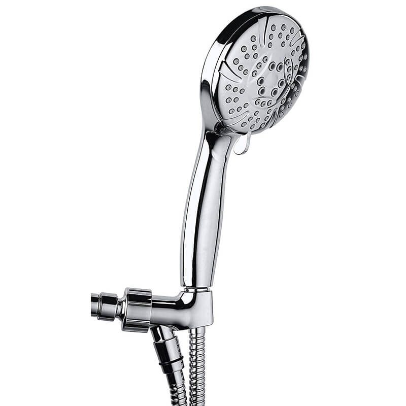 Hand Shower | 6 Function High Pressure Hand Shower Head | Handheld Shower Head Chrome Finished with Hose and Adjustable Bracket