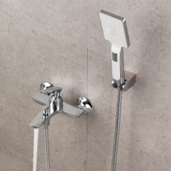 Dual Function Wall Mount Bathtub Faucet Brass Lavatory Bath Tub Mixer Taps Single Handle Bathtub Faucet