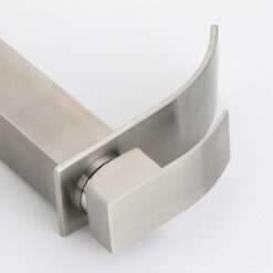 Bathroom Waterfall Basin Faucet | Single Handle Stainless Steel Lavatory Faucet | Brushed Nickel Bathroom Sink Faucets