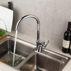 High Arc Solid Brass Kitchen Faucet | Single Hole Kitchen Faucet In Chrome Plating | 360 Degree Swivel Single Lever Kitchen Sink Faucet