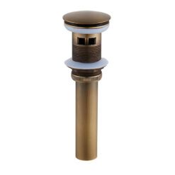 Bathroom Sink Drain Stopper Pop Up with Overflow for Bath Vanity Sink Brass Waste Pipe
