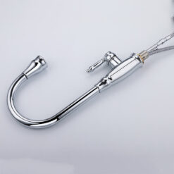 Brass Single Handle Pull Out Kitchen Faucet Multi-Function Sprayer Head 360 Degree Swivel Kitchen Sink Faucet