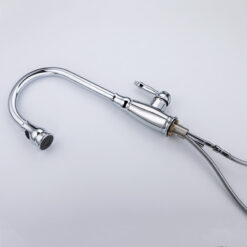 Brass Single Handle Pull Out Kitchen Faucet Multi-Function Sprayer Head 360 Degree Swivel Kitchen Sink Faucet