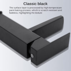 Bathroom Basin Faucet Stainless Steel Fashion Black Copper Bottom Square Single Hole Baking Paint Cold Hot Sink Taps