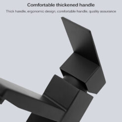 Bathroom Basin Faucet Stainless Steel Fashion Black Copper Bottom Square Single Hole Baking Paint Cold Hot Sink Taps