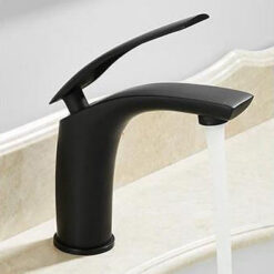 Bathroom Basin Faucet White and Black Baking Solid Brass Special Sink Mixer Tap Hot & Cold Waterfall Basin Faucet