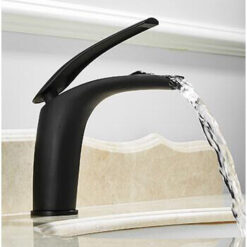 Bathroom Basin Faucet White and Black Baking Solid Brass Special Sink Mixer Tap Hot & Cold Waterfall Basin Faucet