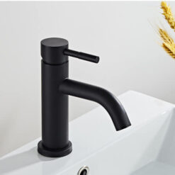 Bathroom Faucet Solid Brass Bathroom Basin Faucet Cold And Hot Water Mixer Sink Tap Single Handle Deck Mounted Brushed Gold Tap