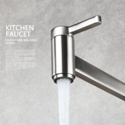 Brass Kitchen Faucet Wall Mount Pot Filler Faucet 360 Rotatable Folding Lengthened with Double Joint Swing Arms Cold Water Tap