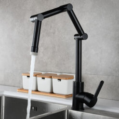 Brass Pot Filler Faucet Deck Mounted Three-Section Extension Folding Kitchen Faucet triple Joint Swing Arm For Hot and Cold