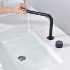 Dual Hole Basin Faucet Single Handle Vanity Sink Faucet 360 Degree Swivel Sink Water Faucet