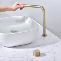 Dual Hole Basin Faucet Single Handle Vanity Sink Faucet 360 Degree Swivel Sink Water Faucet