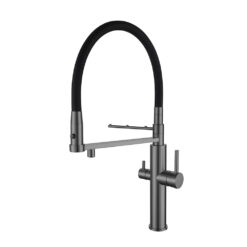 Brass Dual Handle Filter Kitchen Faucet With Towel Hanger